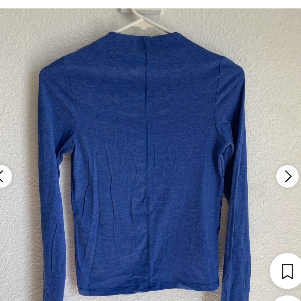 MANGO NWOT blue mock turtle neck long sleeve top size SMALL